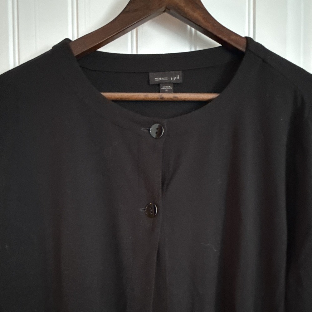 J.Jill WearEver Collection Womens XL Black Long Cardigan Jacket Stretch